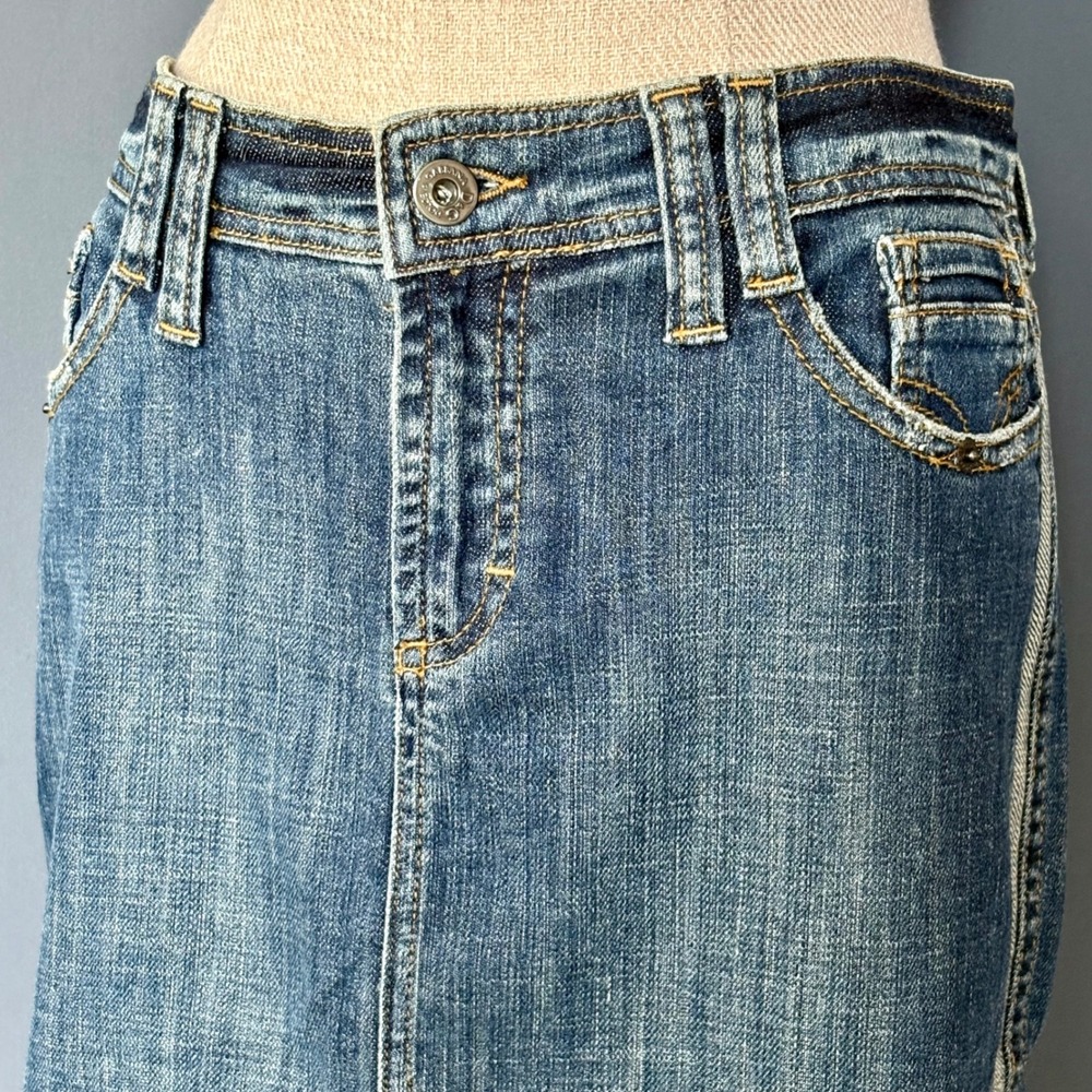 Vintage Y2K - D&G Dolce & Gabbana Denim Midi Skirt | Size 28 / IT 42 | Big Logo